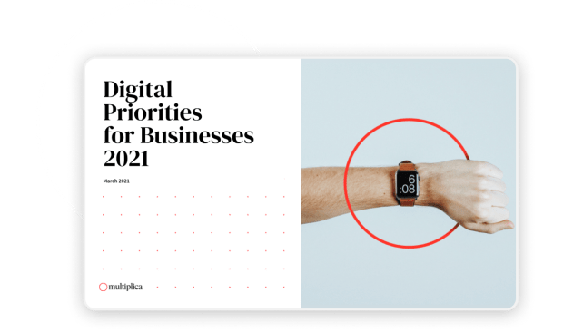 digital priorities cover hand with smartwatch